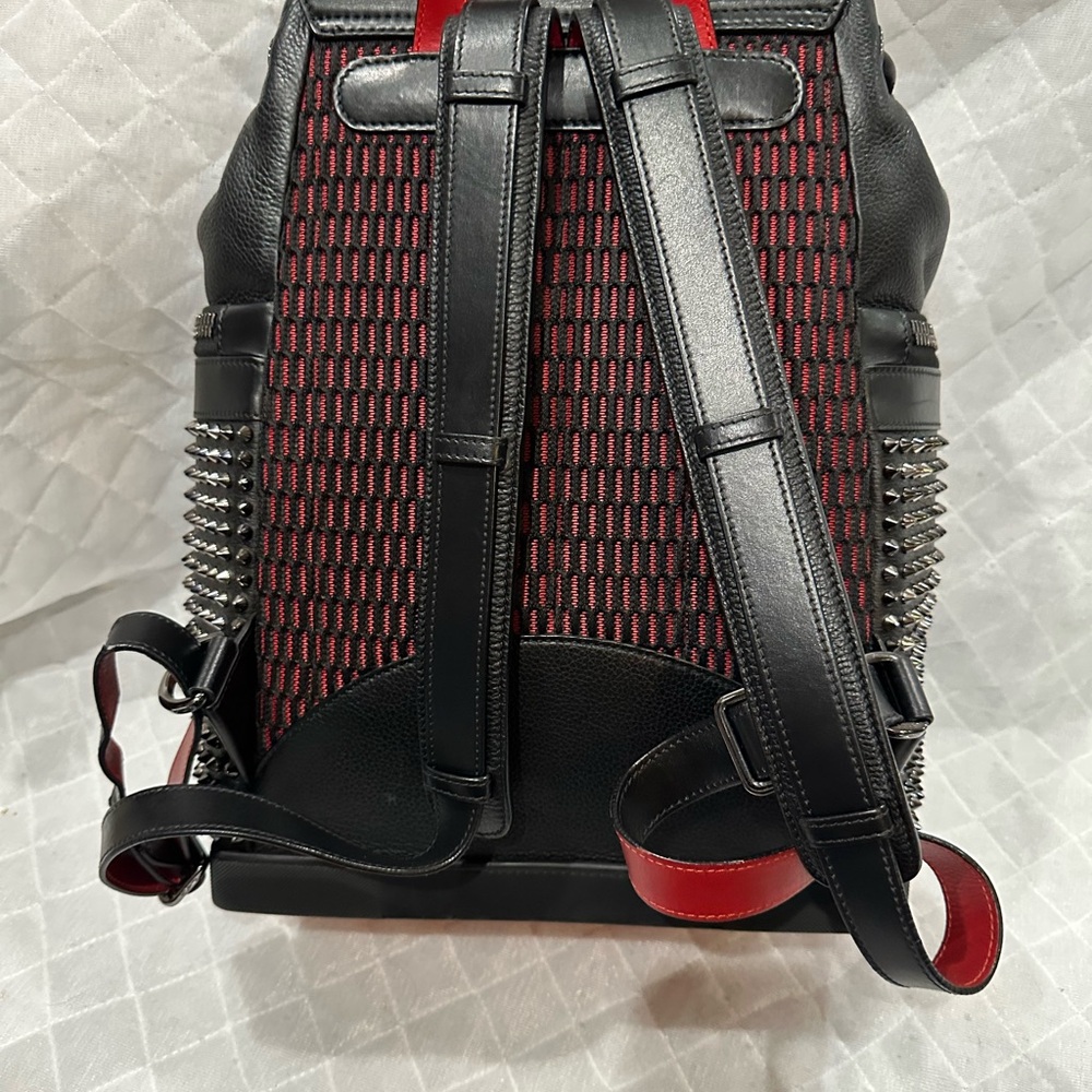 Christian Louboutin Black Studded Backpack with Red Accents - Picture 2 of 13